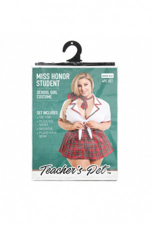 Erotinis Kostiumas Teacher’s Pet School Girl Raudona Queen size