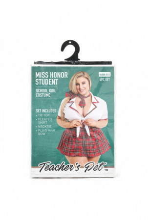 Erotinis Kostiumas Teacher’s Pet School Girl Raudona Queen size