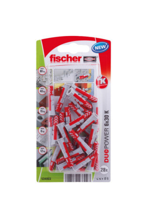 Dygliai Fischer DuoPower 534993 Ø 6 x 30 mm Nailonas (45 vnt.)