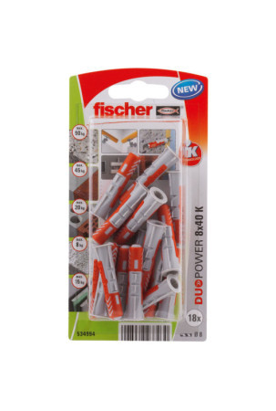 Dygliai Fischer DuoPower 534994 8 x 40 mm Nailonas (18 vnt.)