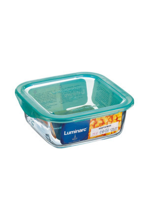 Kvadratinė pietų dėžutė su dangteliu Luminarc Keep'n Lagon 10 x 5,4 cm Turkis 380 ml Dvispalviais stiklas (6 vnt.)