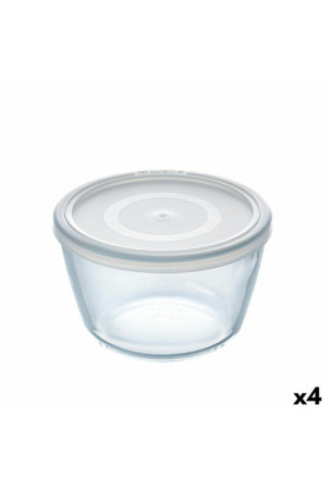 Apvali pietų dėžutė su dangteliu Pyrex Cook & Freeze 1,1 L 15 x 15 x 10 cm Skaidrus Silikoninis stiklas (4 vnt.)