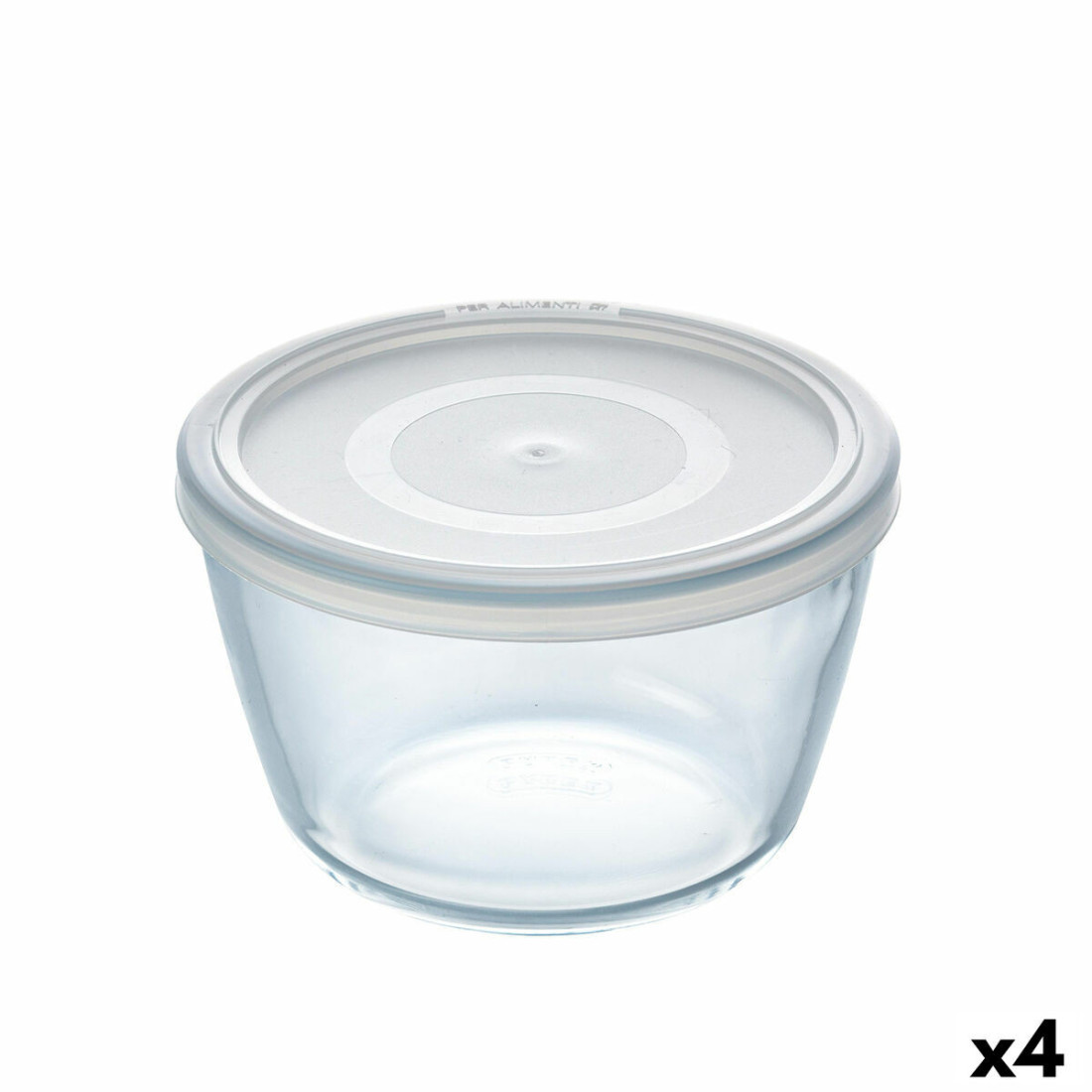 Apvali pietų dėžutė su dangteliu Pyrex Cook & Freeze 1,1 L 15 x 15 x 10 cm Skaidrus Silikoninis stiklas (4 vnt.)