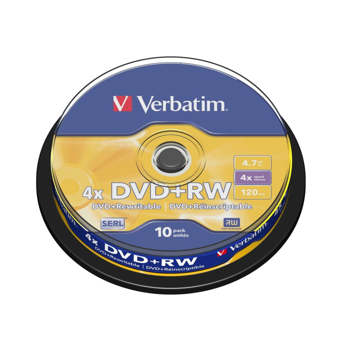 DVD-RW Verbatim 10 vnt. Juoda 4,7 GB 4x (10 vnt.)