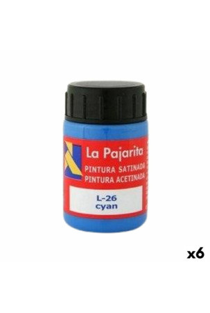 Tempera La Pajarita Cyan L-26 6 Dalys Mokykla Satino apdaila Mėlyna