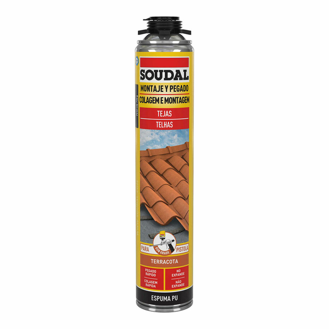 Porolonas Soudal Poliuretanas Ginklas Stogas Raudona 750 ml