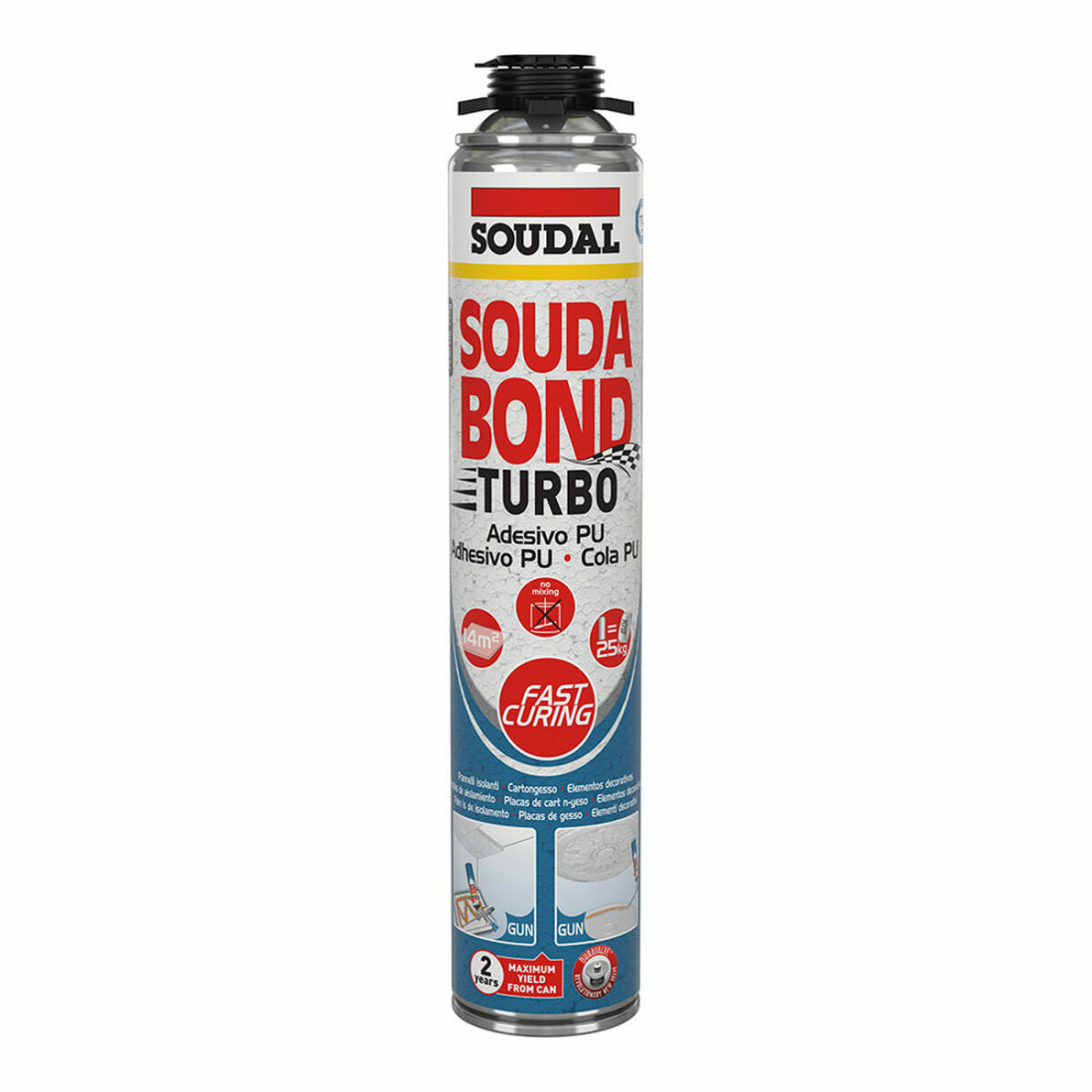 Porolonas Soudal SoudaBond Turbo Poliuretanas Ginklas 750 ml