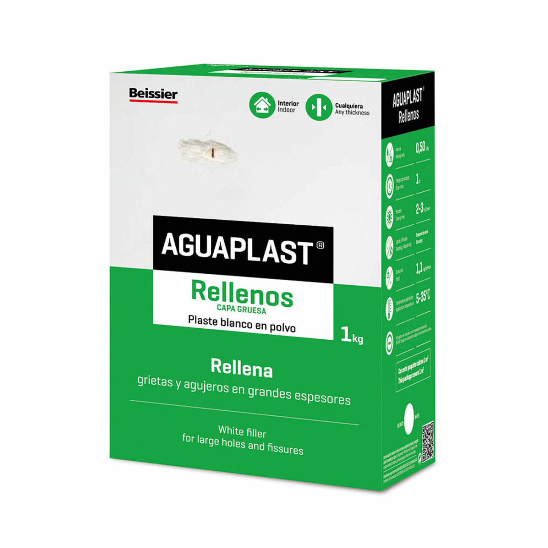 Miltelinis glaistas Aguaplast Balta 1 kg