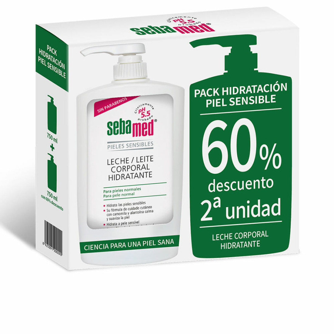 Drėkinantis kūno pienelis Sebamed Jautri oda (750 ml)