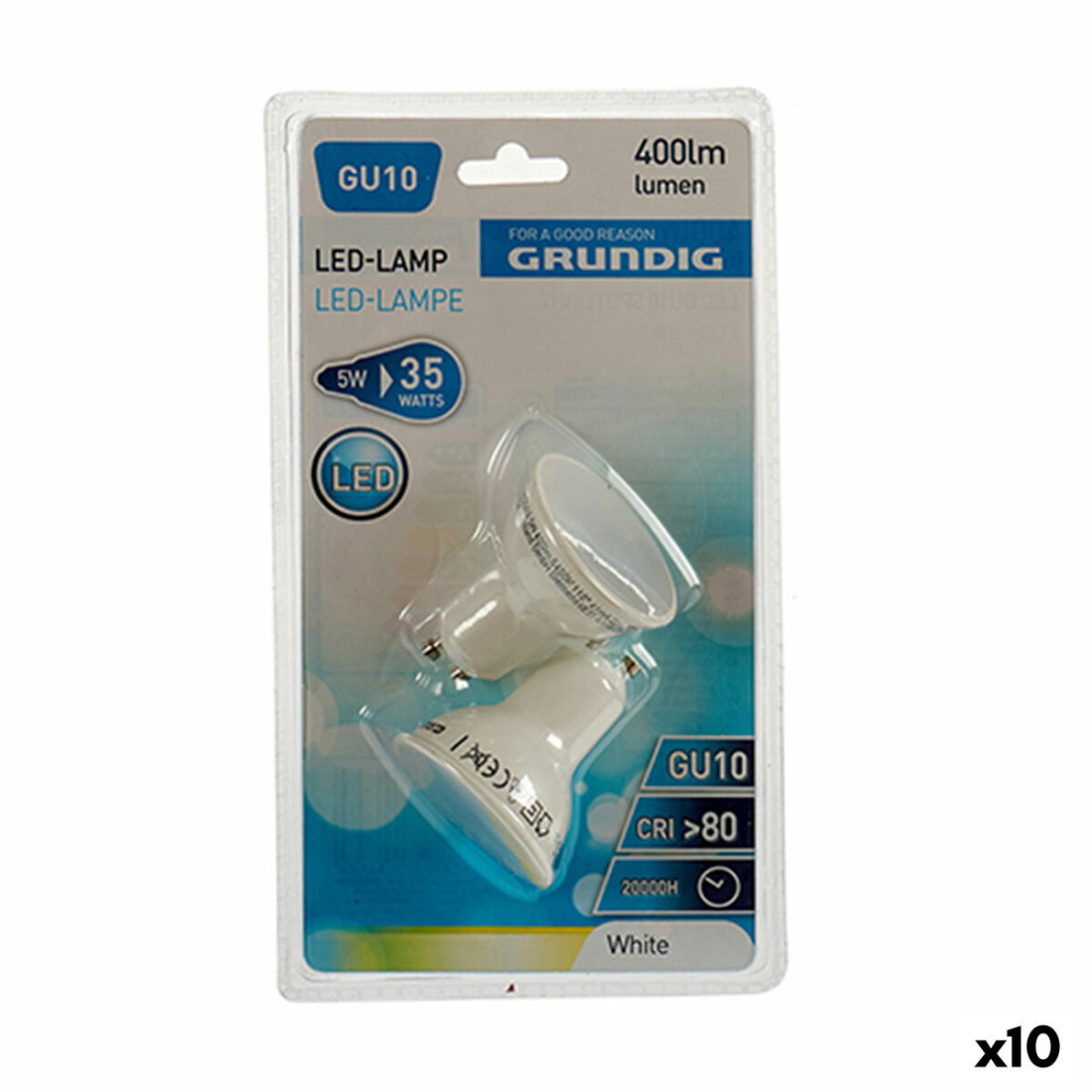 LED lemputė Grundig 6400 K Balta 5 W GU10 400 lm (5 x 6 x 5 cm) (10 vnt.)