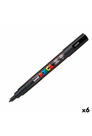 Dekoratyvinių dėžių rinkinys POSCA PC-3M Juoda (6 vnt.)