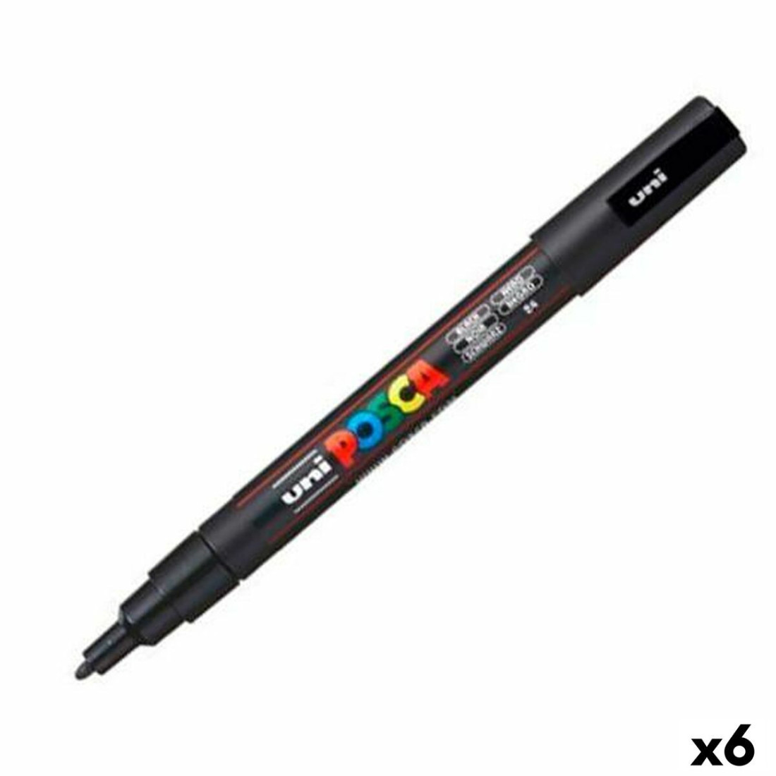 Dekoratyvinių dėžių rinkinys POSCA PC-3M Juoda (6 vnt.)