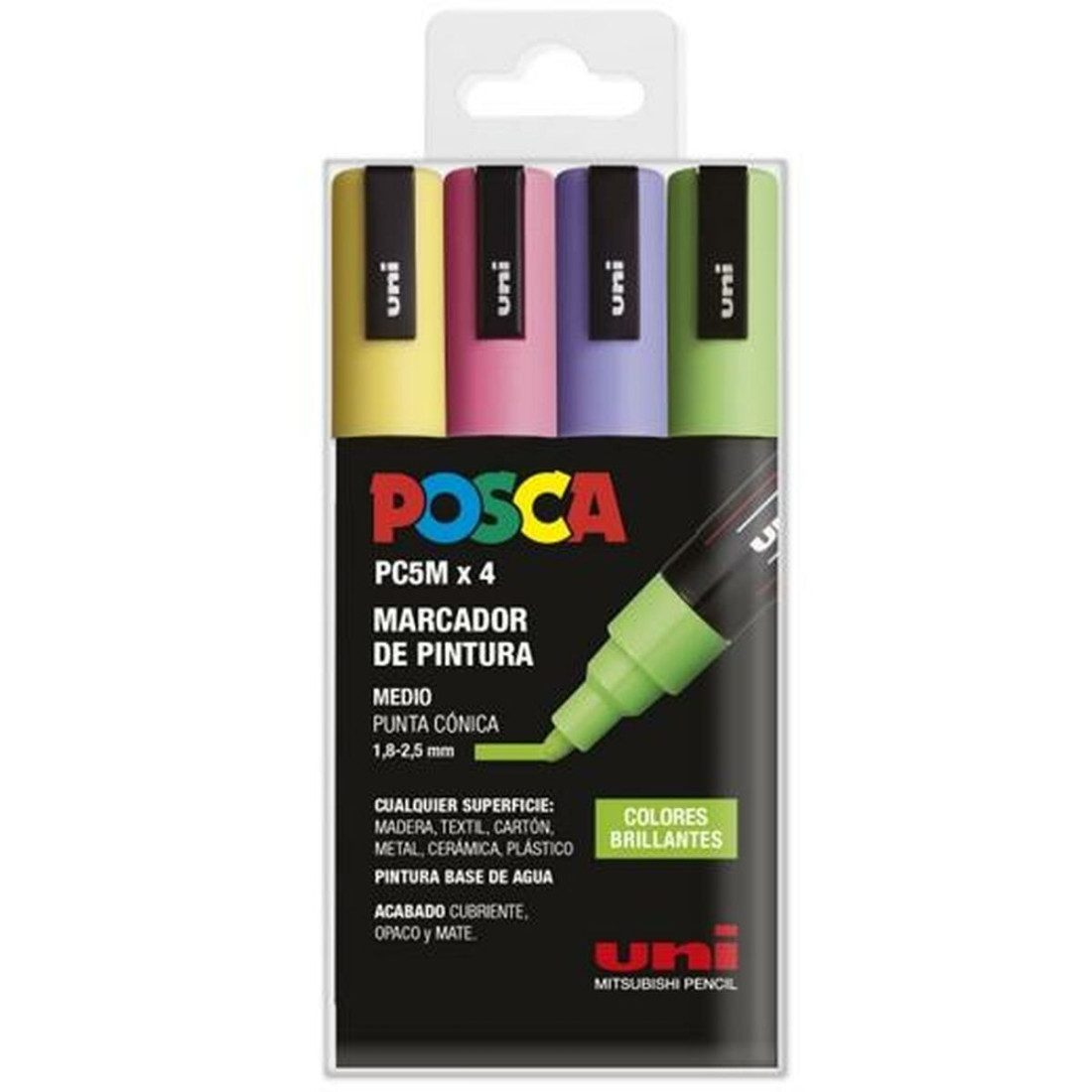 Žymeklių rinkinys POSCA PC-5M Bright 4 Dalys