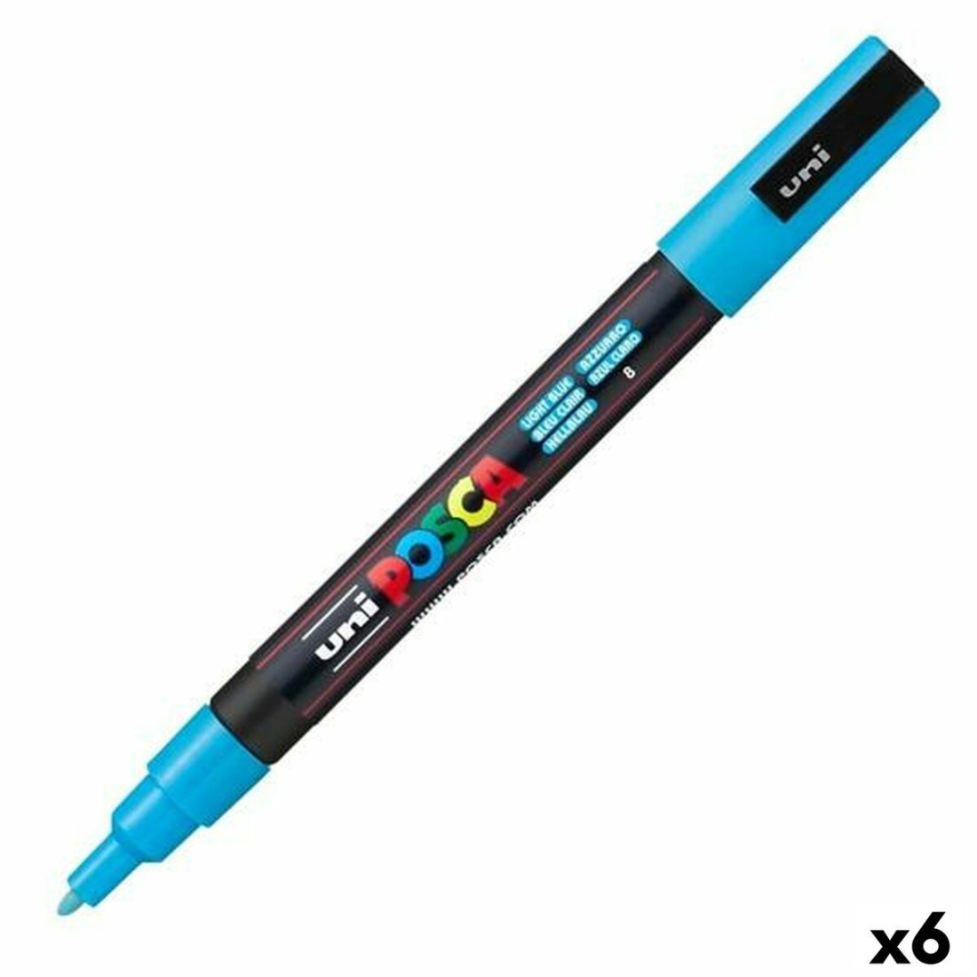 Markeris POSCA PC-3M Mėlyna Šviesiai mėlyna (6 vnt.)