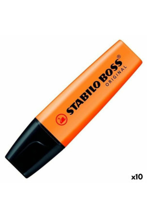 Fluorescencinis žymeklis Stabilo Boss Oranžinė 10 Dalys (10 vnt.)