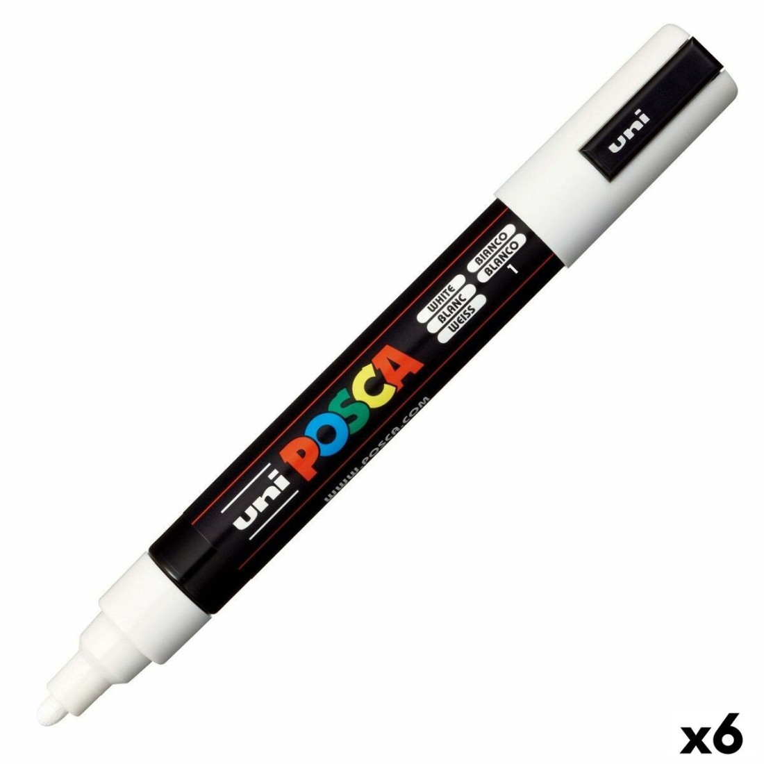 Fetras POSCA PC-5M Balta (6 vnt.)