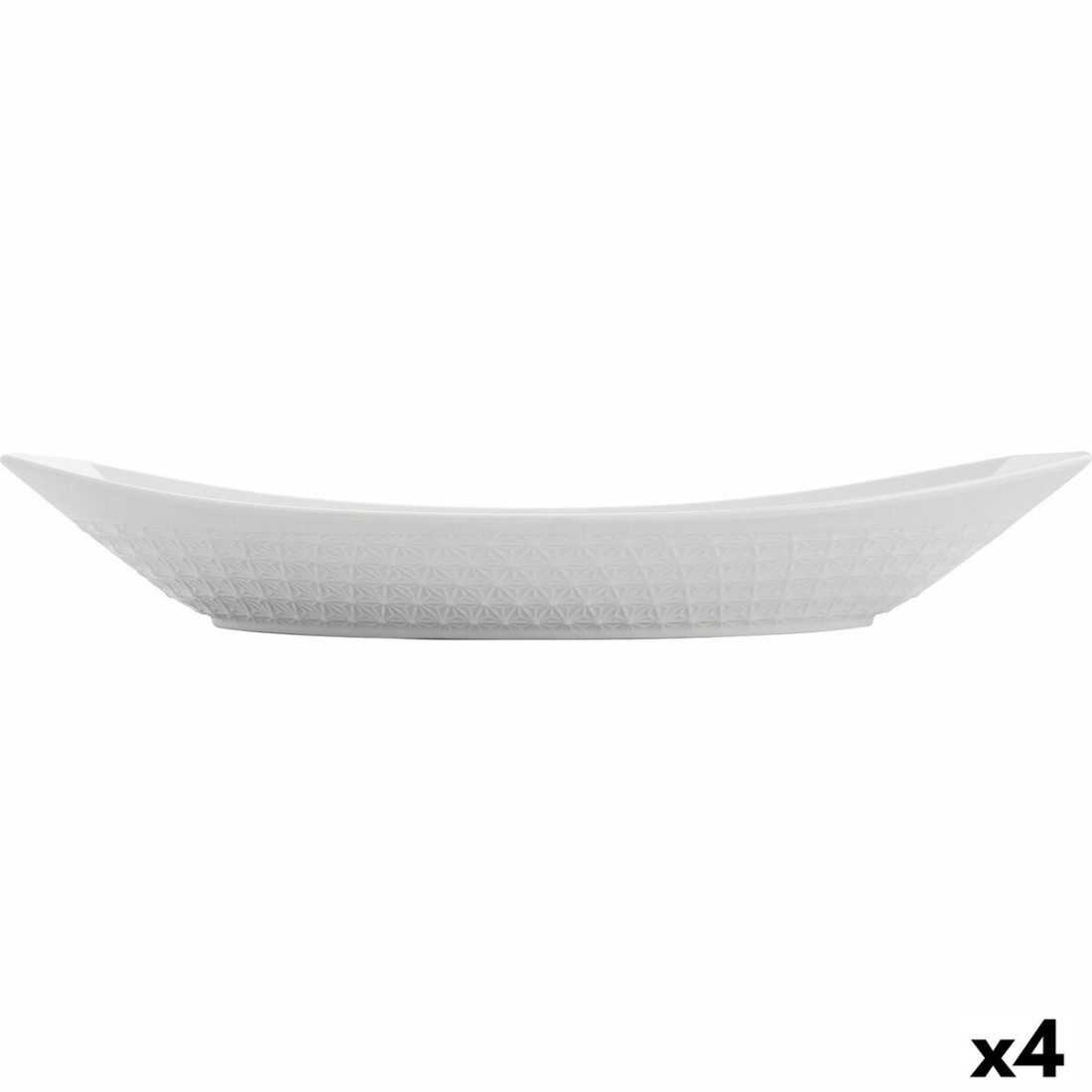 Serviravimo Lėkštė Quid Gastro Keramikinis Balta (39,5 x 19 x 8 cm) (4 vnt.)