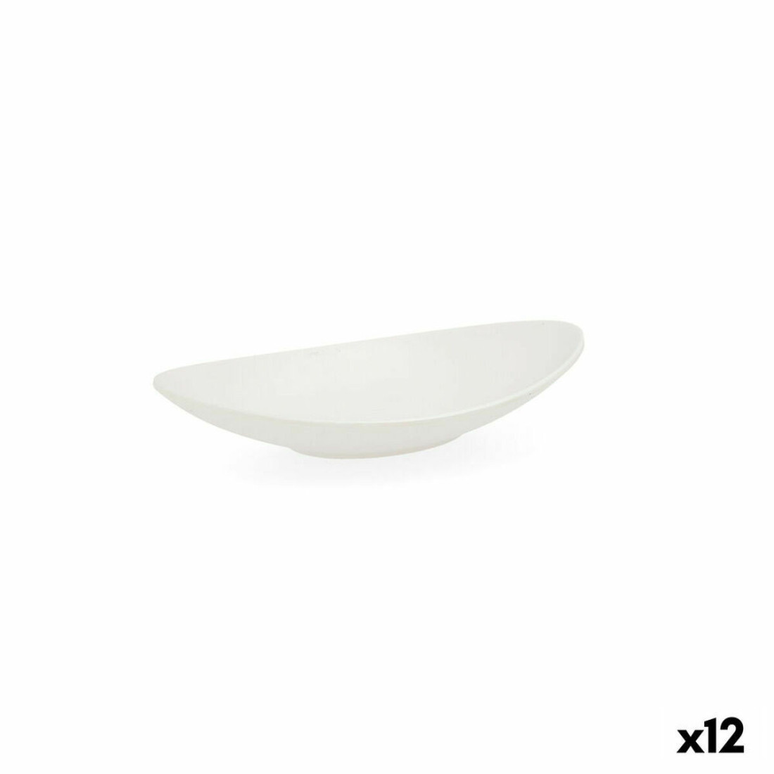 Gili lėkštė Quid Select Ovalus Balta Plastmasinis 18 x 10,5 x 3 cm (12 vnt.)