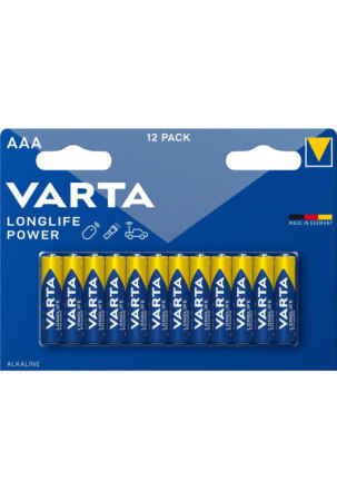 Šarminės baterijos Varta Longlife Power AAA LR03 1,5 V (12 vnt.)