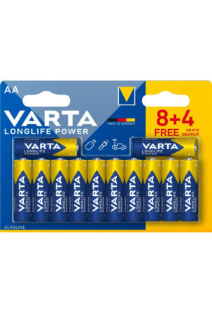 Šarminės baterijos Varta Longlife Power AA 1,5 V (12 vnt.)