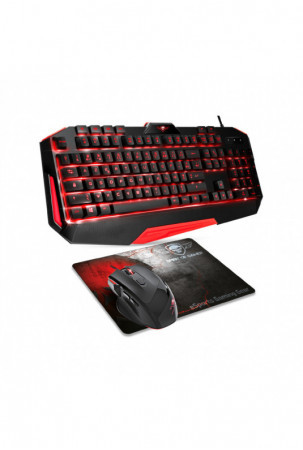 Klaviatūra ir pelė Spirit of Gamer SOG-3IN1-ES Juoda Raudona AZERTY