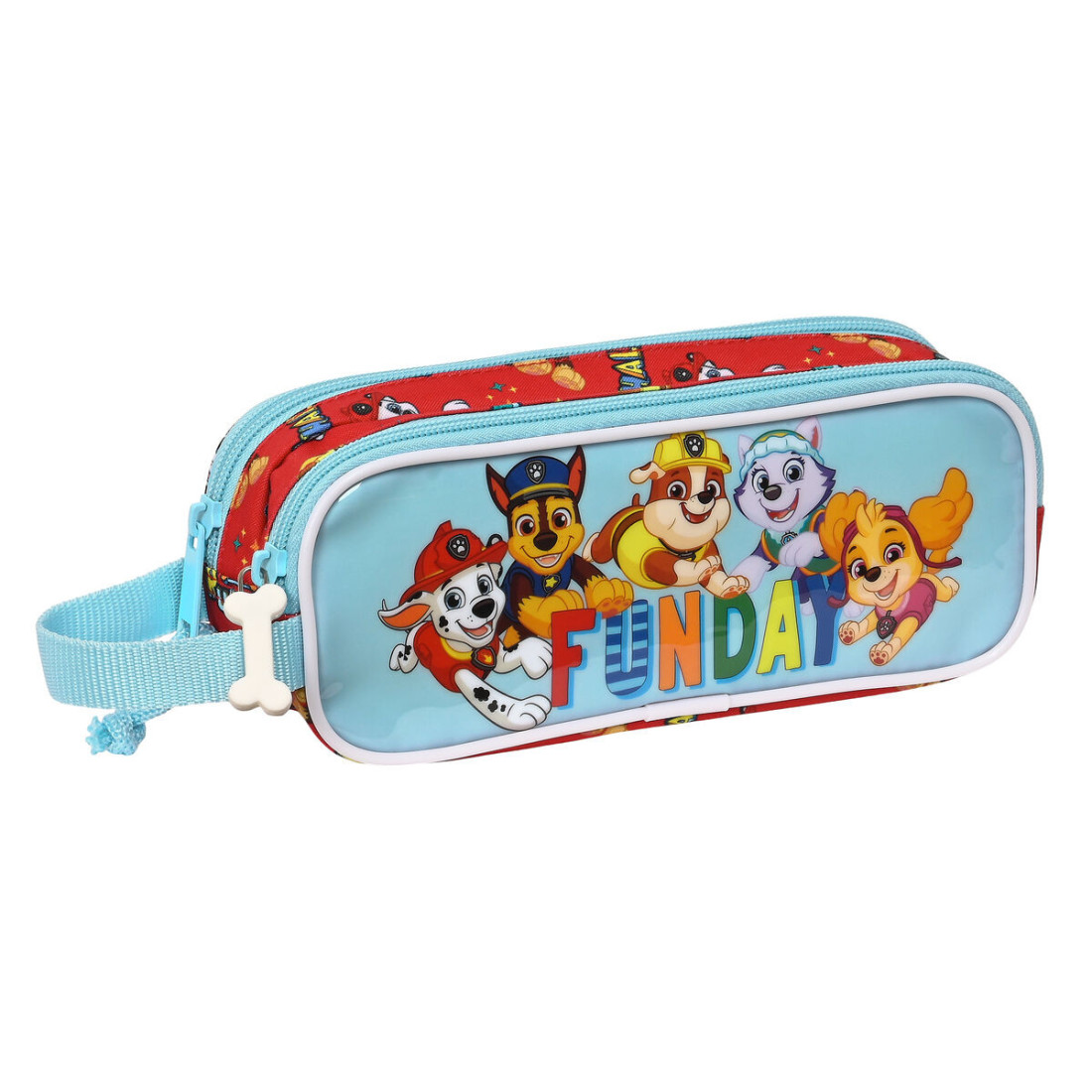 Dvigubas penalas The Paw Patrol Funday Raudona Šviesiai mėlyna (21 x 8 x 6 cm)