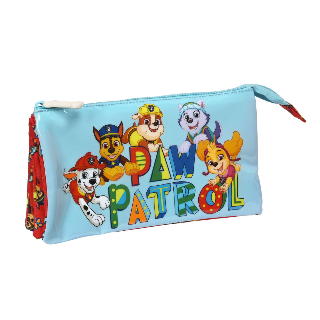 Trigubas penalas The Paw Patrol Funday Raudona Šviesiai mėlyna (22 x 12 x 3 cm)