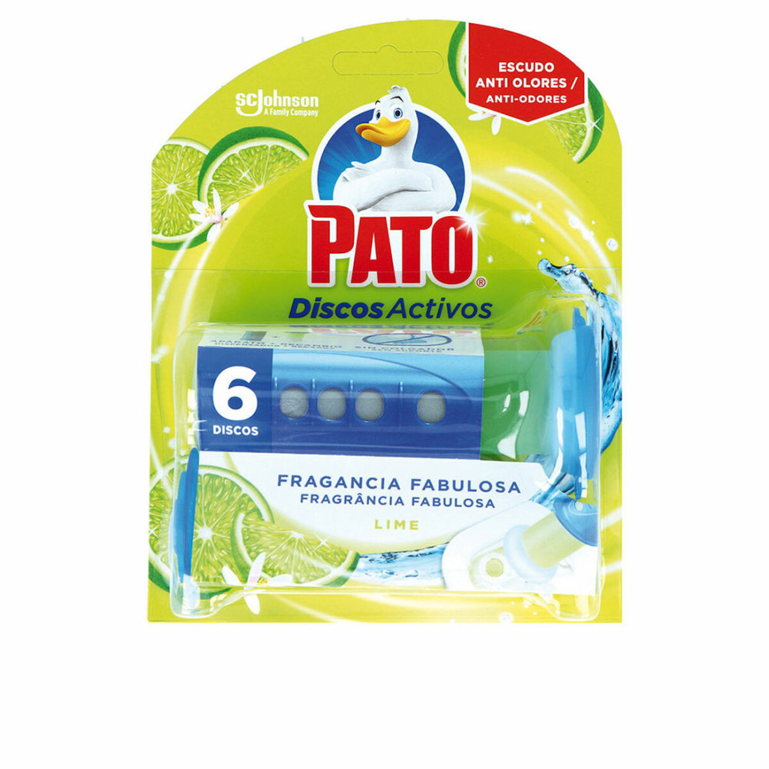 Toilet air freshener Pato Discos Activos Lima 6 vnt. Dezinfekavimo priemonė