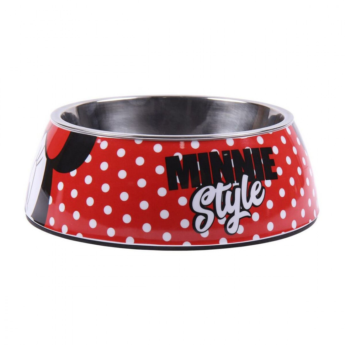 Šunų maisto indas Minnie Mouse Raudona Melaminas 180 ml Juoda Metalinis