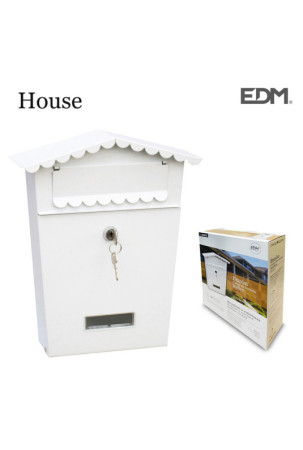 Pašto dėžutė EDM House Plienas Balta (21 x 6 x 30 cm)