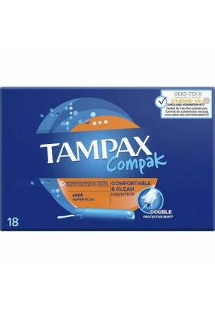 Super tamponas Plius Tampax Tampax Compak Plunksna 18 vnt.