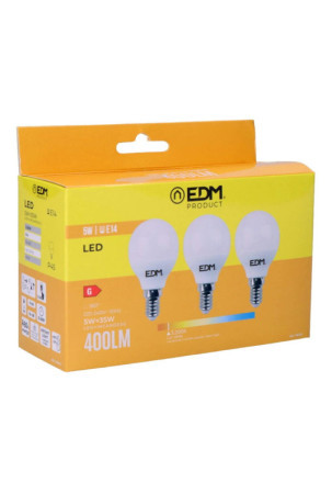 Pack of 3 LED bulbs EDM G 5 W E14 400 lm Ø 4,5 x 8 cm (3200 K)