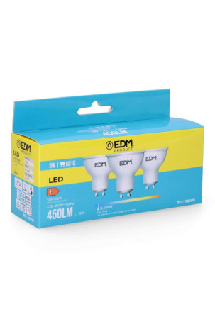 Pack of 3 LED bulbs EDM F 5 W GU10 450 lm Ø 5 x 5,5 cm (6400 K)