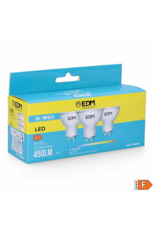 Pack of 3 LED bulbs EDM F 5 W GU10 450 lm Ø 5 x 5,5 cm (6400 K)