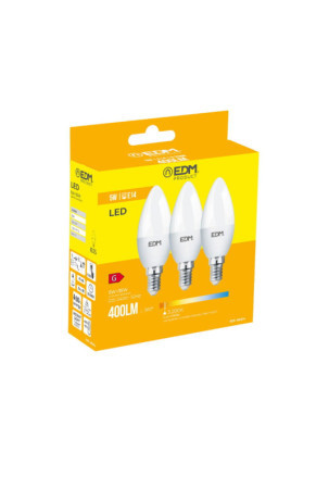 Pack of 3 LED bulbs EDM G 5 W E14 400 lm Ø 3,6 x 10 cm (3200 K)