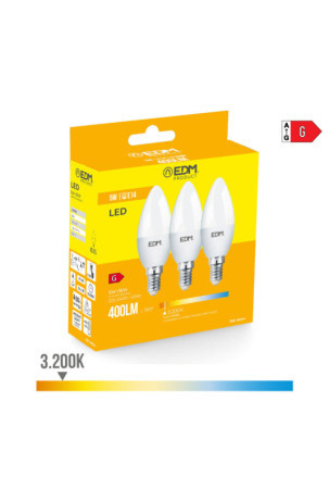 Pack of 3 LED bulbs EDM G 5 W E14 400 lm Ø 3,6 x 10 cm (3200 K)