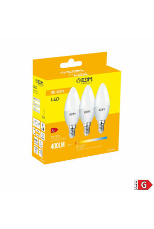 Pack of 3 LED bulbs EDM G 5 W E14 400 lm Ø 3,6 x 10 cm (3200 K)