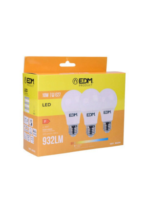 Pack of 3 LED bulbs EDM F 10 W E27 810 Lm Ø 6 x 10,8 cm (3200 K)