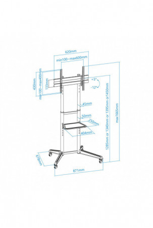 Vežimėlis TooQ FS1170M-B 37"-70" 50 kg