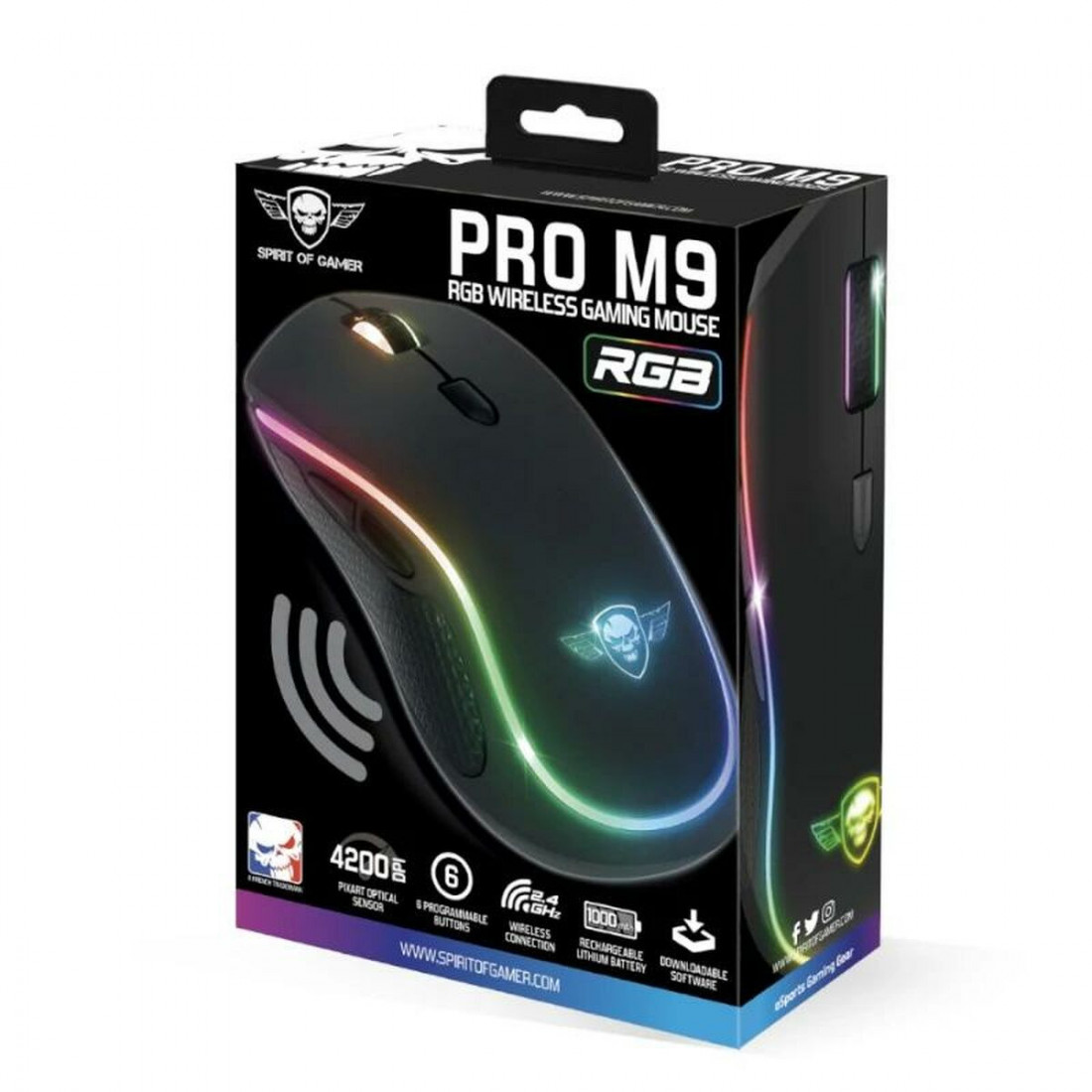 Pelė Spirit of Gamer Pro M9 RGB Juoda