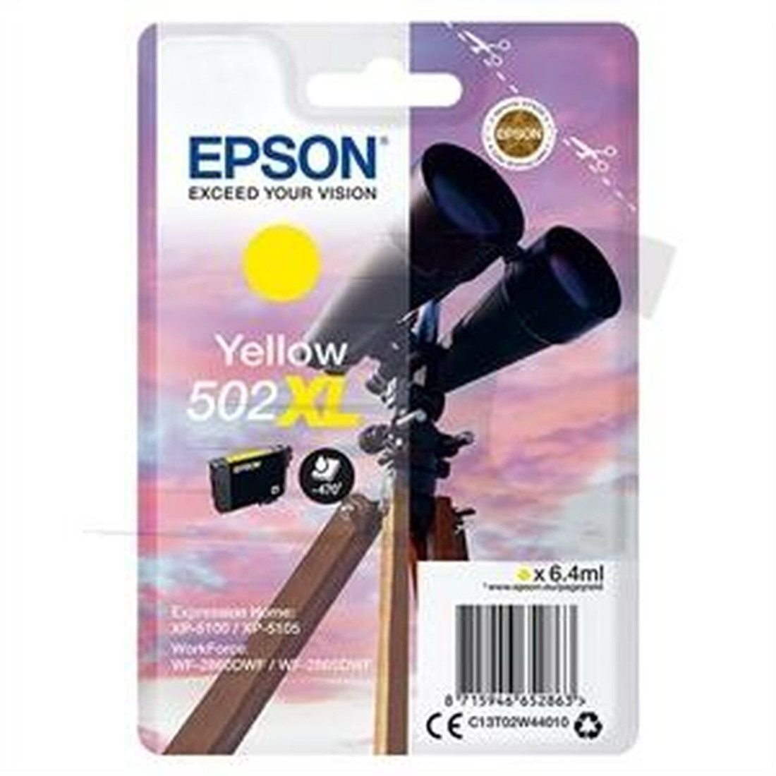 Originali rašalo kasetė Epson 502XL Geltona