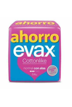 Paprasti įklotai su sparneliais Evax Cottonlike 64 vnt.