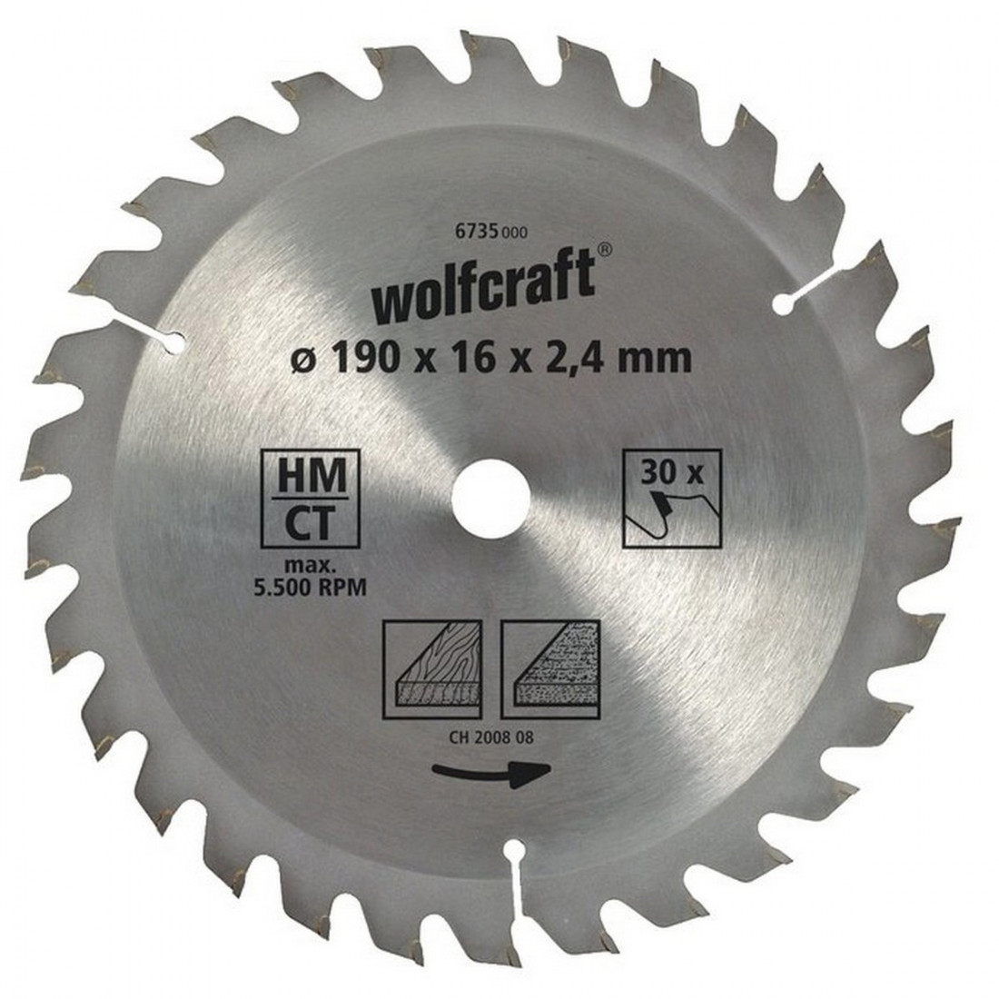 Pjovimo diskas Wolfcraft 6733000 160 x 2,4 mm