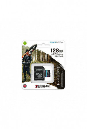 Mikro SD atminties kortelė su adapteriu Kingston SDCG3/128GB 128 GB