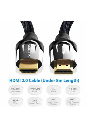 HDMI kabelis Vention VAA-B05-B100 1 m Juoda