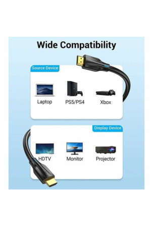 HDMI kabelis Vention AANBH 2 m Juoda