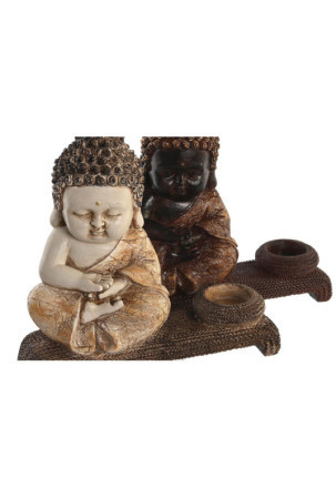 Dekoratyvinė figūrėlė DKD Home Decor 22 x 8,2 x 23 cm Raudona Rusvai gelsva Buda Rytietiškas (4 Dalys)