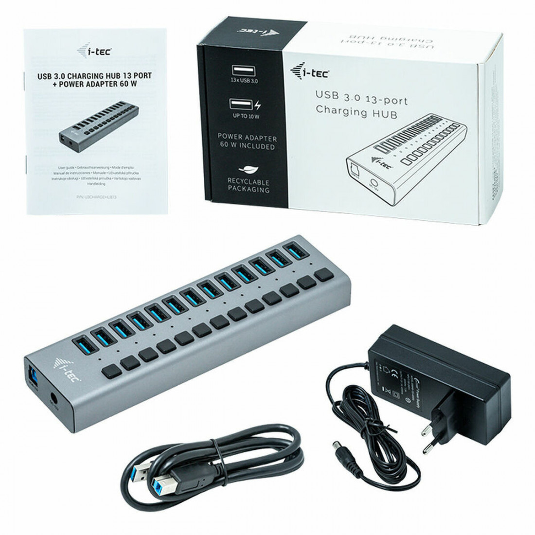 USB šakotuvas i-Tec U3CHARGEHUB13  60W