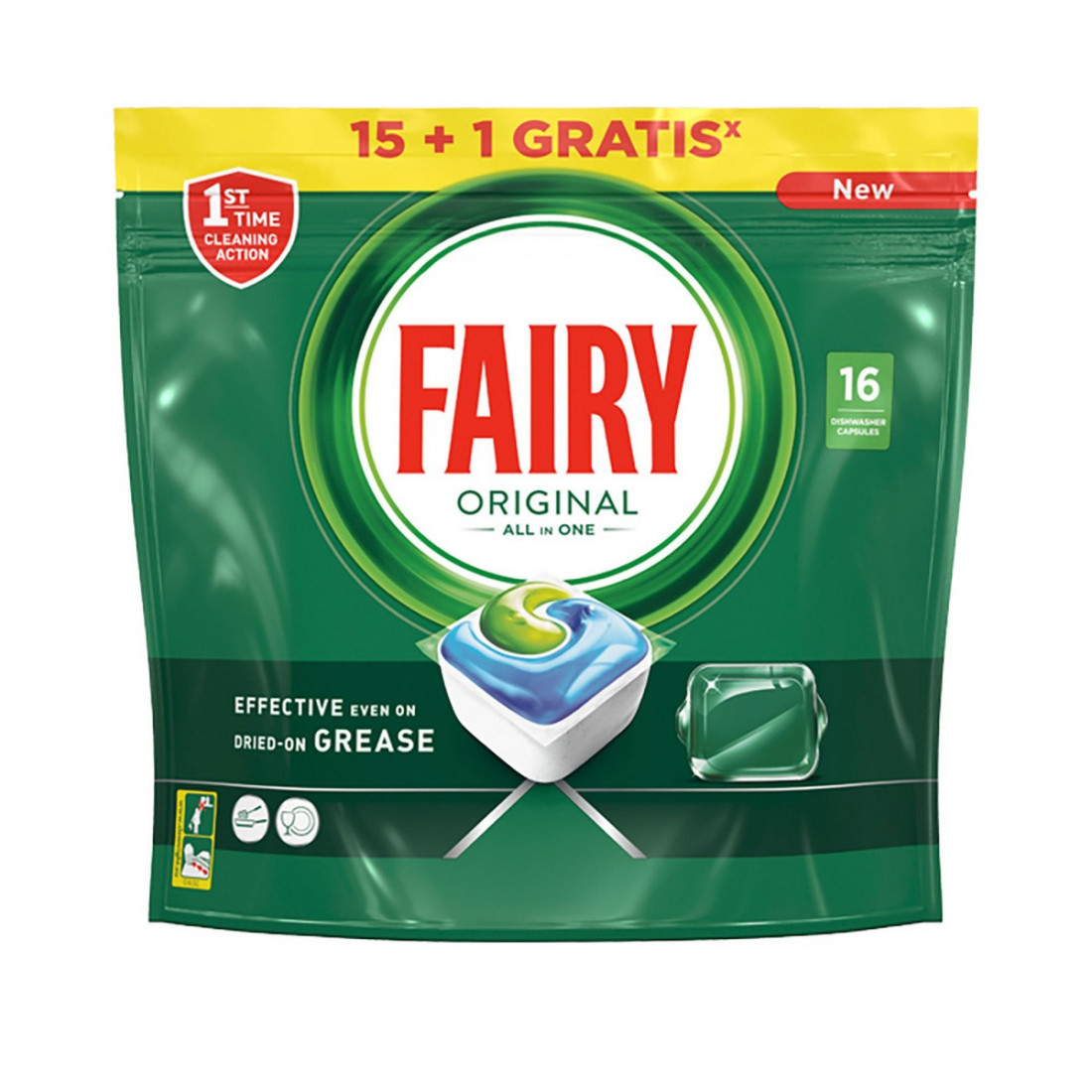 Indaplovės tabletės Fairy Original 16 Kapsulės