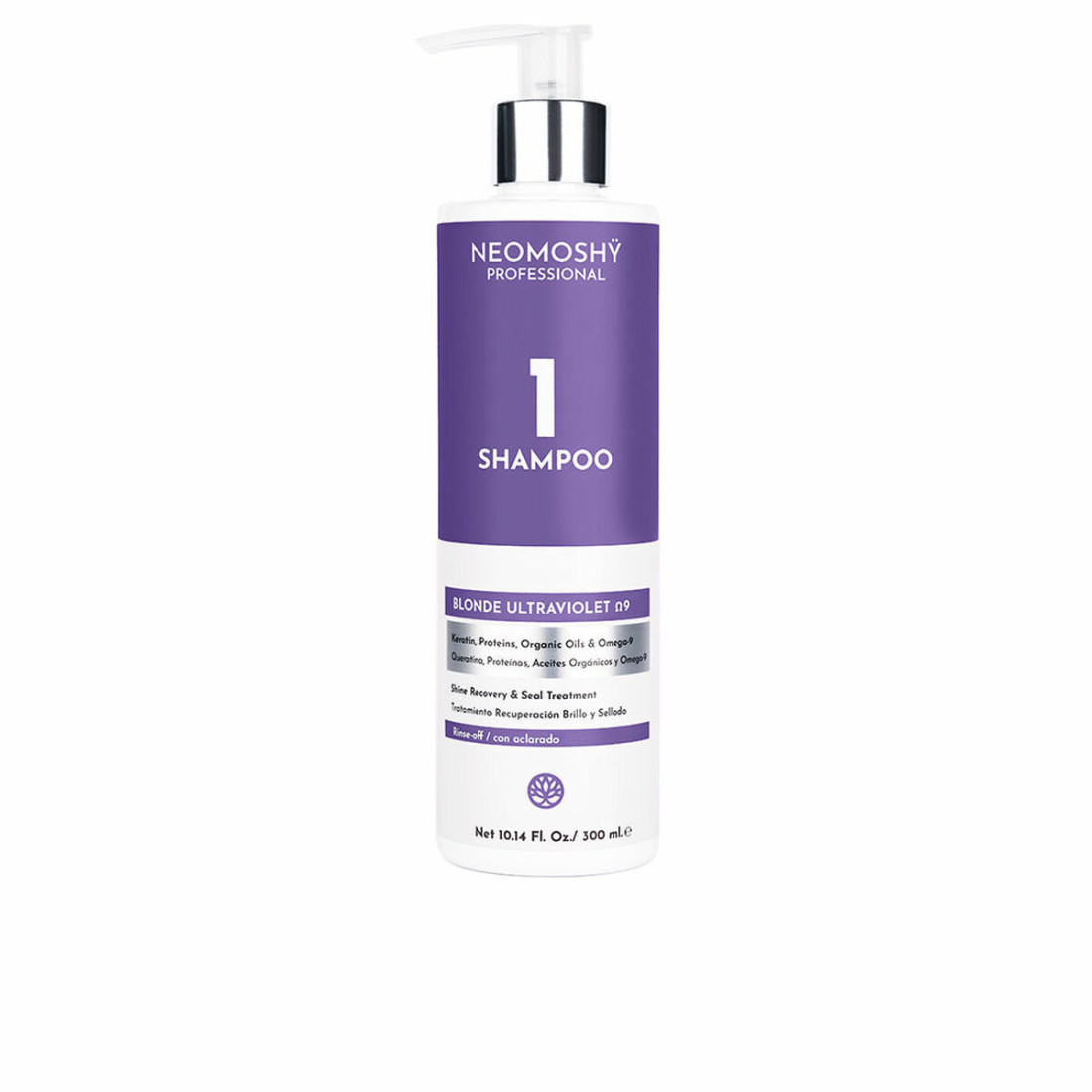 Šampūnas neutralizuojantis spalvą Neomoshy Blonde Ultraviolet Ω9 (300 ml)